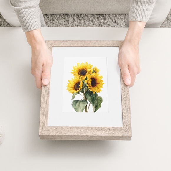 Watercolor Sunflowers Wall Art Print, Unframed - Bright Floral Charm - Picture 6 of 7